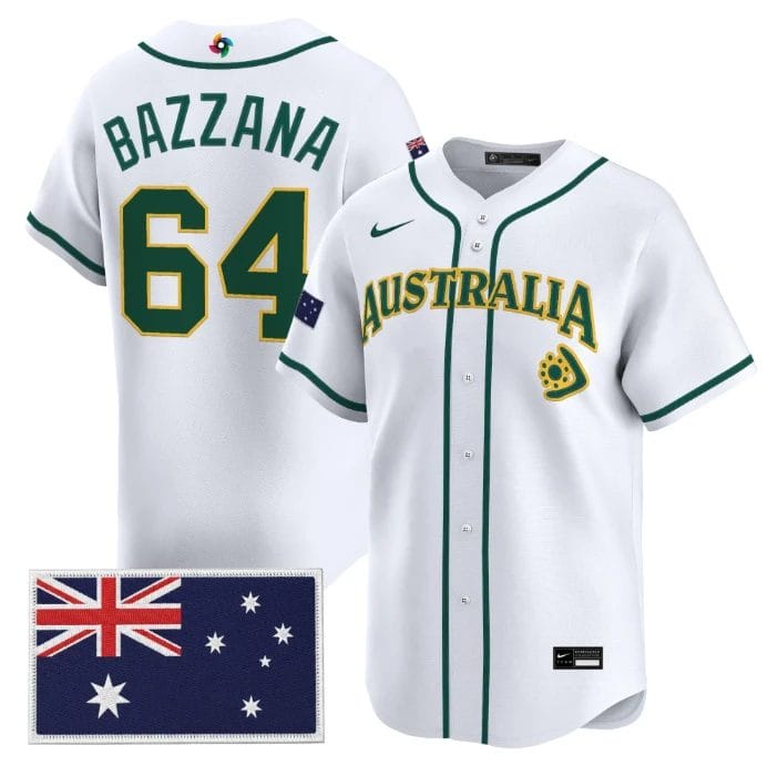 Travis Bazzana Jersey #64 Team Australia 2026 World Baseball Stitched by My Store