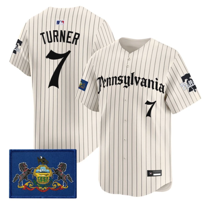 Trea Turner Jersey #7 Phillies Pennsylvania Gothic Edition Stitched by My Store