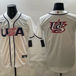USA Baseball White 2026 World Baseball Classic Big Logo Home Stadium Stitched Jersey by My Store