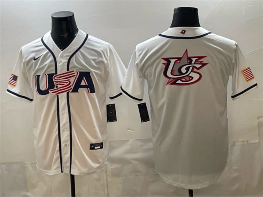 USA Baseball White 2026 World Baseball Classic Big Logo Home Stadium Stitched Jersey by My Store