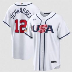 USA Baseball #12 Kyle Schwarber Jersey White 2026 World Baseball Classic Home Stadium Stitched by My Store