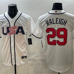 USA Baseball #29 Cal Raleigh Jersey White 2026 World Baseball Classic Home Stadium Stitched by My Store