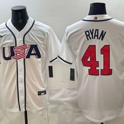 USA Baseball #41 Joe Ryan Jersey White 2026 World Baseball Classic Stitched by My Store