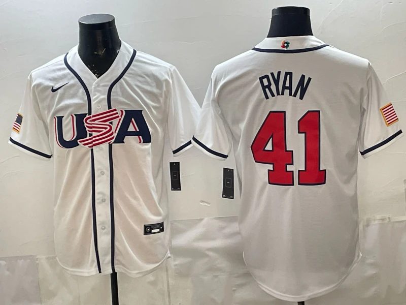 USA Baseball #41 Joe Ryan Jersey White 2026 World Baseball Classic Stitched by My Store