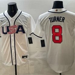 USA Baseball #8 Trea Turner Jersey White 2026 World Baseball Classic Home Stadium Stitched by My Store