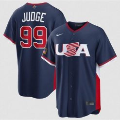 USA Baseball #99 Aaron Judge Jersey Navy 2026 World Baseball Classic Road Stadium Stitched by My Store