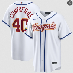 Venezuela Baseball #40 Willson Contreras Jersey White 2026 World Baseball Classic Home Stadium Stitched by My Store