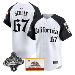 Vin Scully Jersey #67 Dodgers California Gothic Edition Stitched by My Store