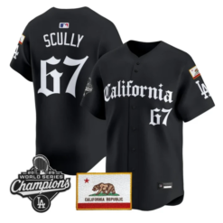 Vin Scully Jersey #67 Dodgers California Gothic Edition Stitched by My Store