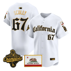 Vin Scully Jersey #67 Dodgers California Gothic Edition Stitched by My Store