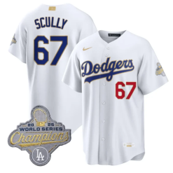 Vin Scully Jersey #67 Dodgers Gold Collection Premier Stitched by My Store
