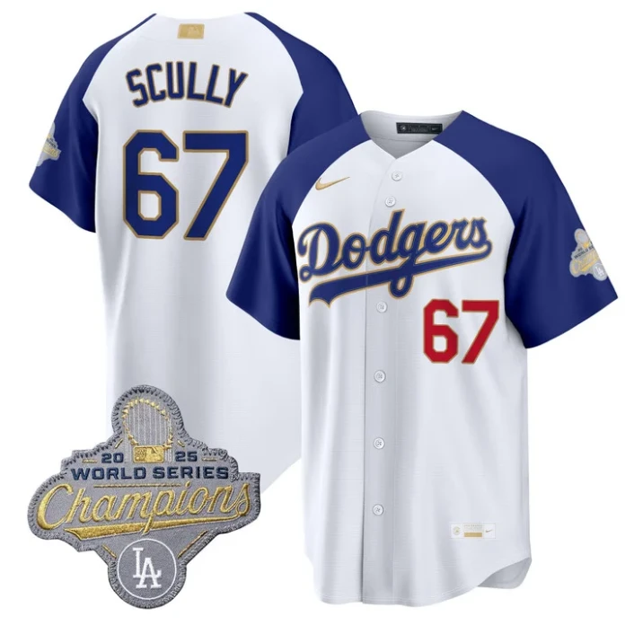 Vin Scully Jersey #67 Dodgers Gold Collection Premier Stitched by My Store