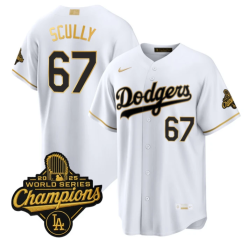 Vin Scully Jersey #67 Dodgers Gold Collection Premier Stitched by My Store