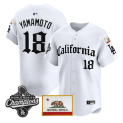 Yamamoto Jersey #18 Dodgers California Gothic Edition Stitched by My Store