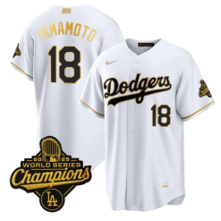 Yamamoto Jersey #18 Dodgers Gold Collection Premier Stitched by My Store