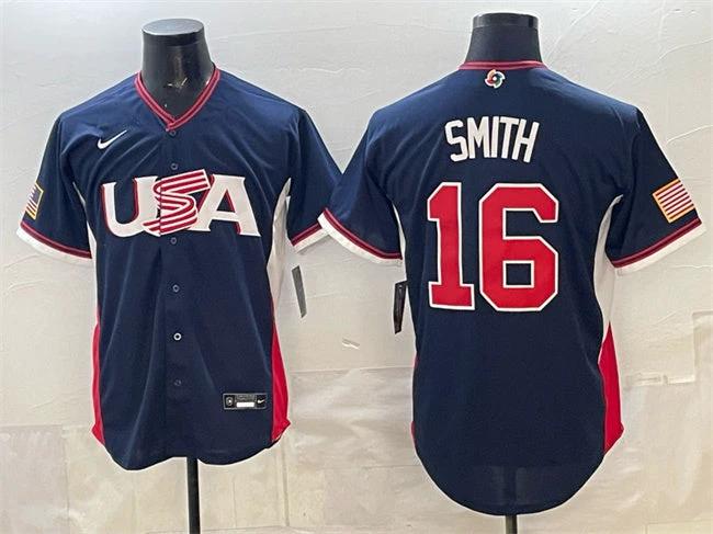 Will Smith Jersey #16 USA Baseball 2026 World Baseball Classic Stitched Navy by My Store