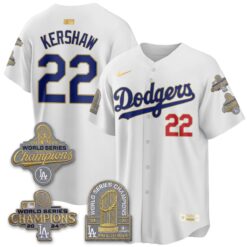 Los Angeles Dodgers Gold Collection Stadium Vapor Limited Jersey - Back to Back 9x Champs - All Stitched by Los Angeles Dodgers