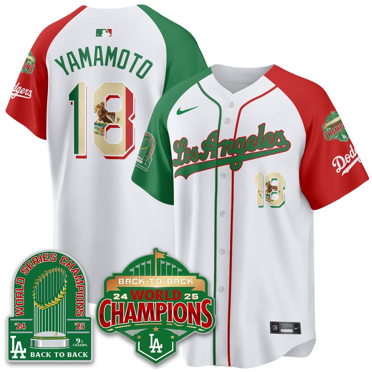 LAD Mexico Vapor Limited Jersey - 9x & B2B Champs - All Stitched by Los Angeles Dodgers