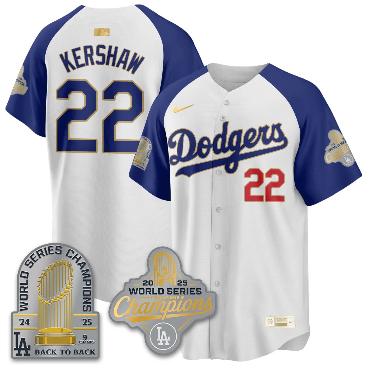 LAD Gold Collection Stadium Vapor Limited Jersey - 9x Champs - All Stitched by Los Angeles Dodgers