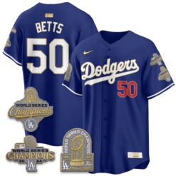 Los Angeles Dodgers Gold Collection Stadium Vapor Limited Jersey - Back to Back 9x Champs - All Stitched by Los Angeles Dodgers