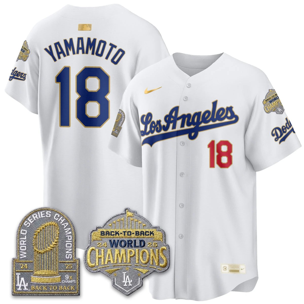 LAD Gold Collection Vapor Limited Jersey - 9x & B2B Champs - All Stitched by Los Angeles Dodgers