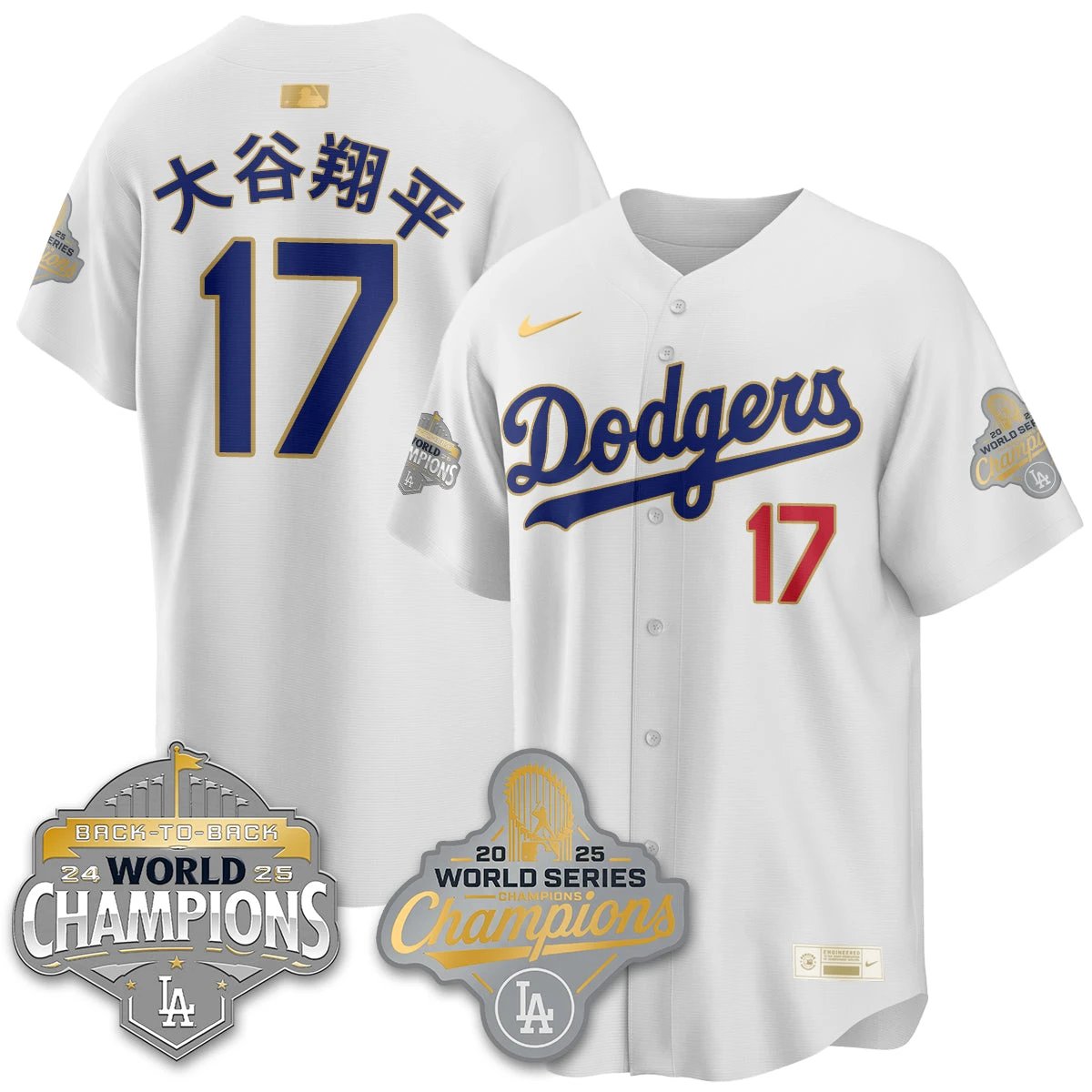 LAD Gold Collection Stadium Vapor Limited Jersey - B2B Champs - All Stitched by Dodgers