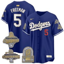 Los Angeles Dodgers Gold Collection Stadium Vapor Limited Jersey - Back to Back 9x Champs - All Stitched by Los Angeles Dodgers
