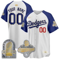 LAD Gold Collection Stadium Vapor Limited Custom Jersey - 9x Champs - All Stitched by Los Angeles Dodgers