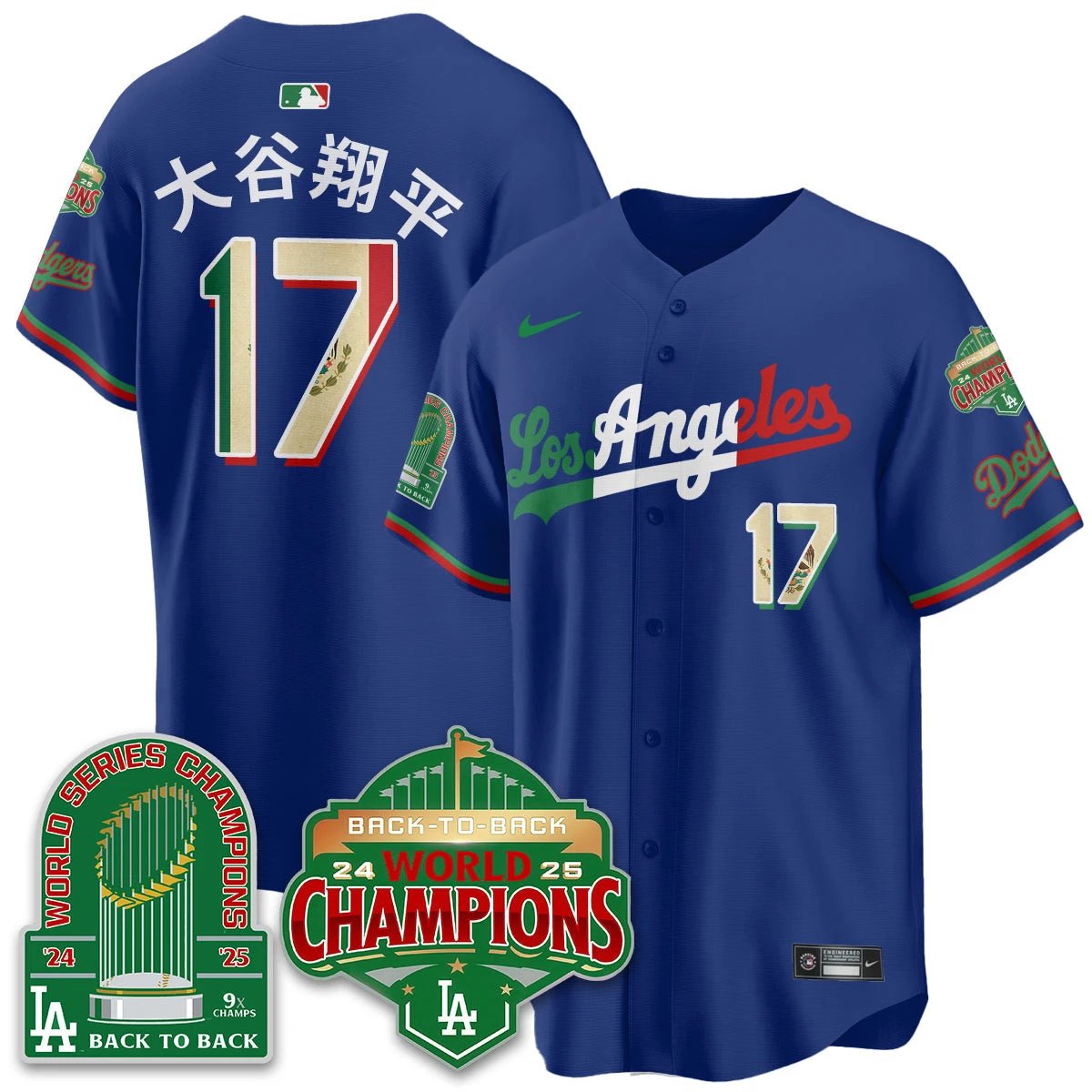 LAD Mexico Vapor Limited Jersey - 9x & B2B Champs - All Stitched by Los Angeles Dodgers