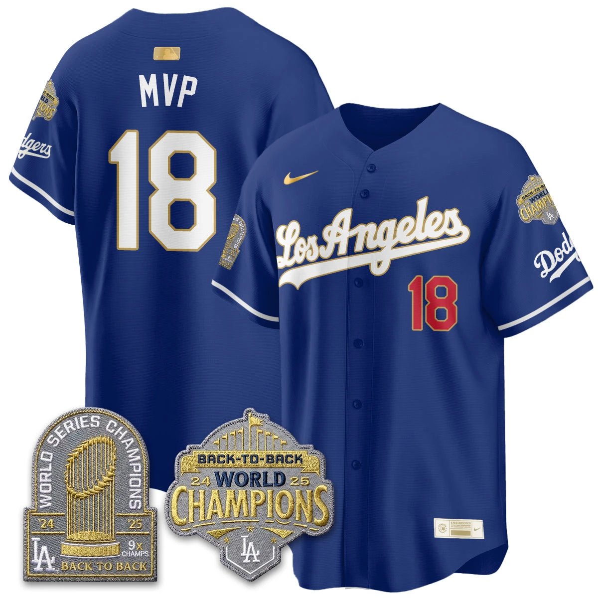 LAD Gold Collection Vapor Limited Jersey - 9x & B2B Champs - All Stitched by Los Angeles Dodgers