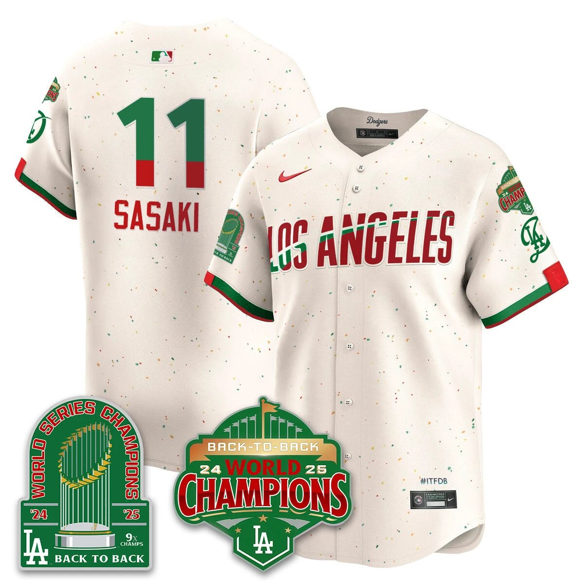 LAD Mexico Vapor Limited Jersey - 9x & B2B Champs - All Stitched by Los Angeles Dodgers