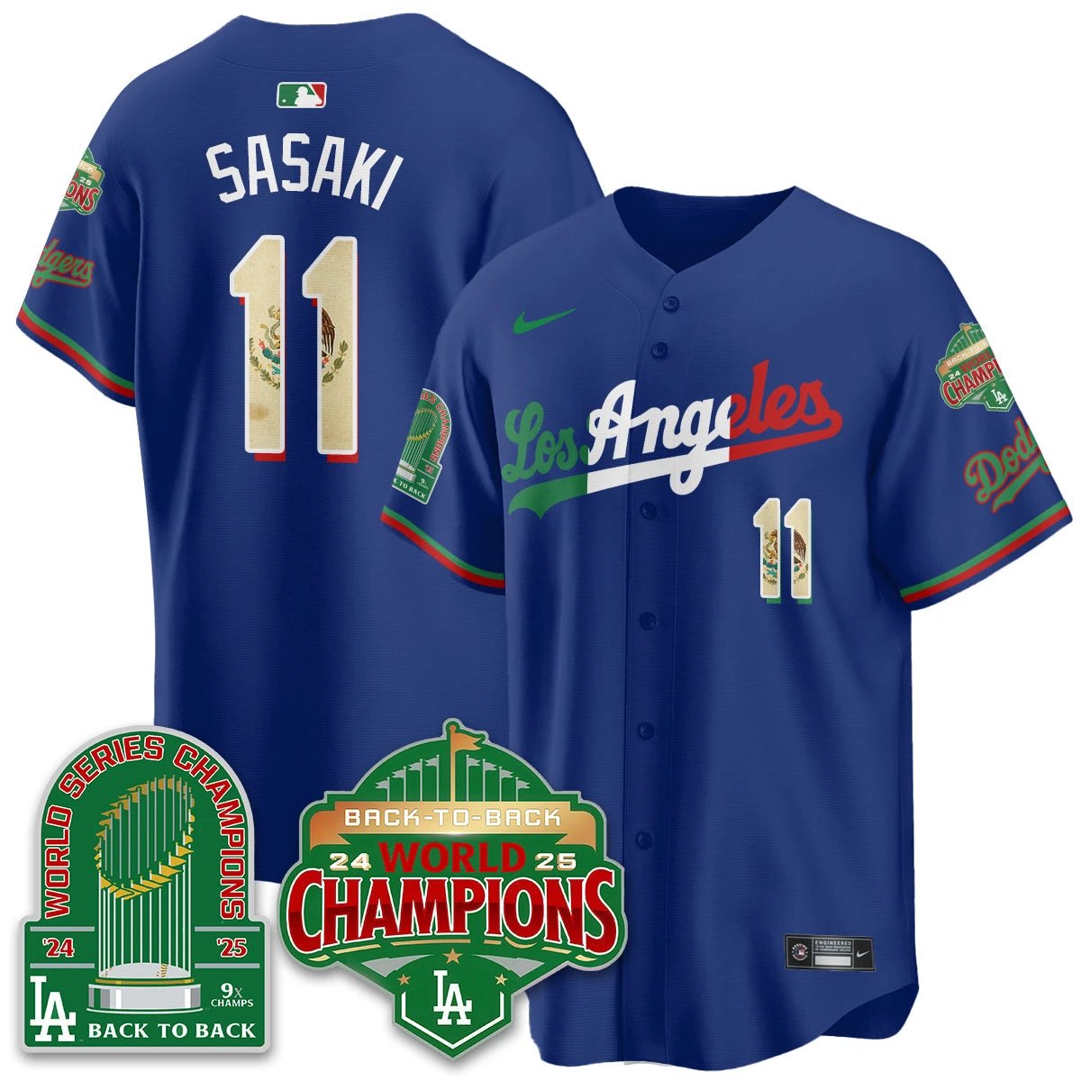LAD Mexico Vapor Limited Jersey - 9x & B2B Champs - All Stitched by Los Angeles Dodgers