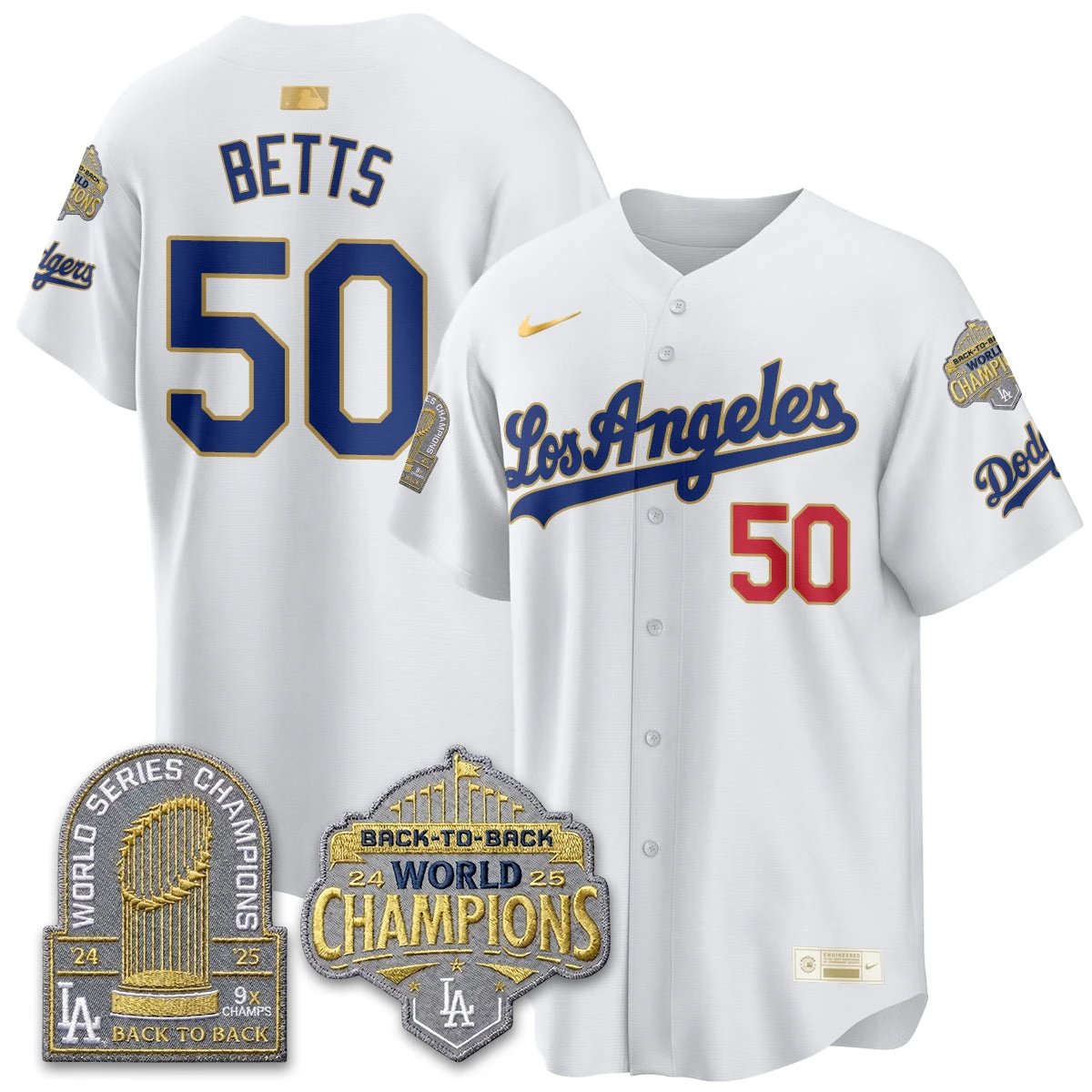 LAD Gold Collection Vapor Limited Jersey - 9x & B2B Champs - All Stitched by Los Angeles Dodgers