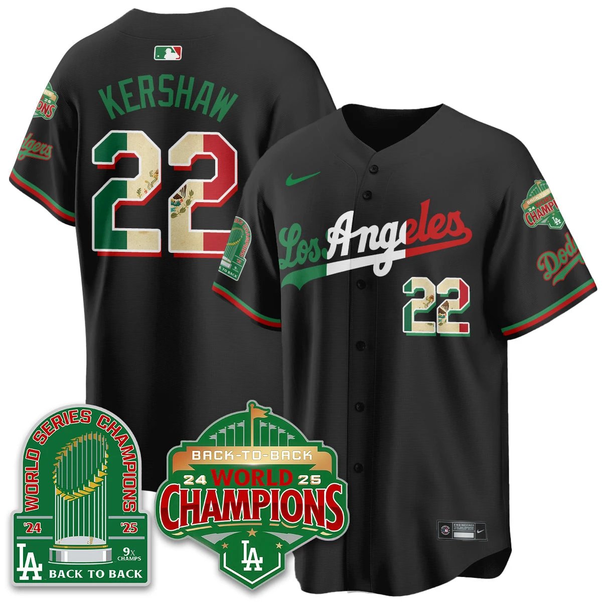 LAD Mexico Vapor Limited Jersey - 9x & B2B Champs - All Stitched by Los Angeles Dodgers