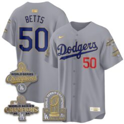 Los Angeles Dodgers Gold Collection Stadium Vapor Limited Jersey - Back to Back 9x Champs - All Stitched by Los Angeles Dodgers