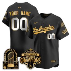 CUSTOM LAD Gold Collection Vapor Limited Jersey - 9x & B2B Champs - All Stitched by Los Angeles Dodgers