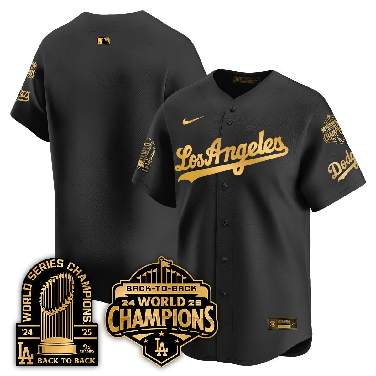 LAD Gold Collection Vapor Limited Jersey - 9x & B2B Champs - All Stitched by Los Angeles Dodgers