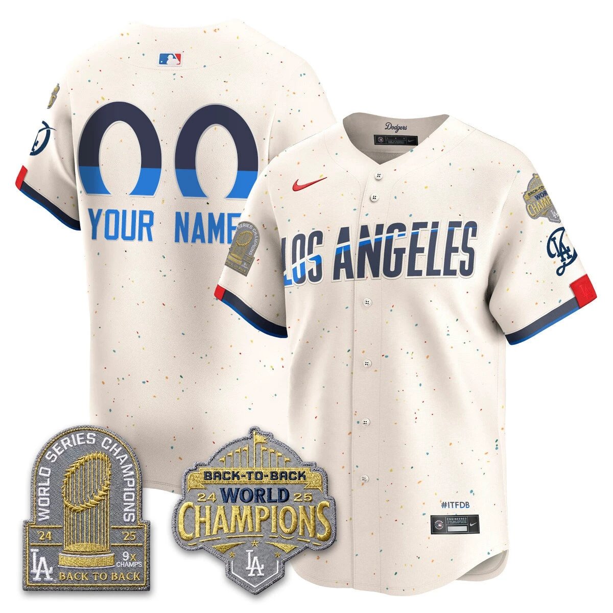 CUSTOM LAD Gold Collection Vapor Limited Jersey - 9x & B2B Champs - All Stitched by Los Angeles Dodgers