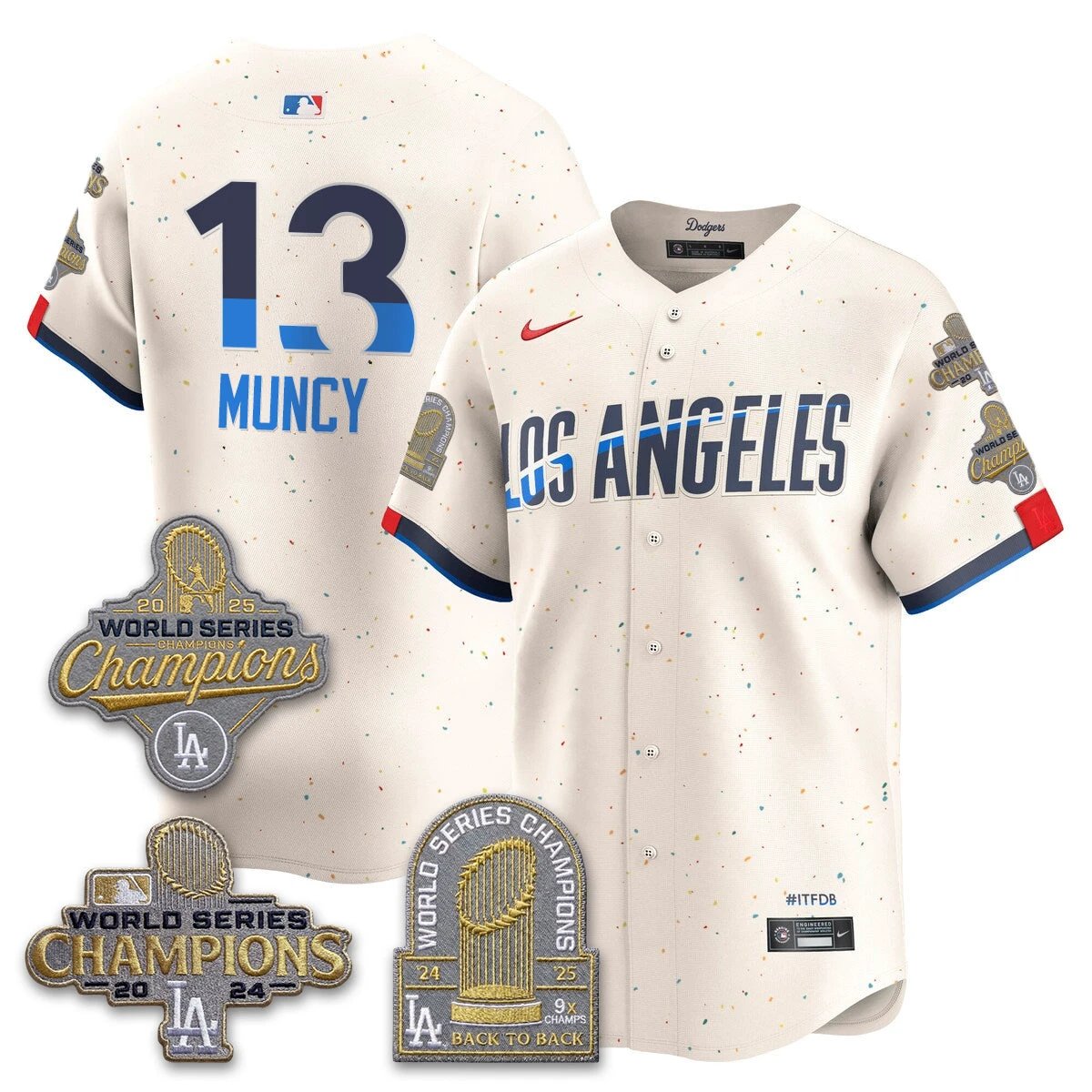 Los Angeles Dodgers Gold Collection Stadium Vapor Limited Jersey - Back to Back 9x Champs - All Stitched by Los Angeles Dodgers