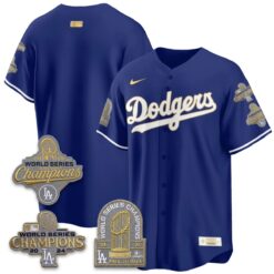 Los Angeles Dodgers Gold Collection Stadium Vapor Limited Jersey - Back to Back 9x Champs - All Stitched by Los Angeles Dodgers