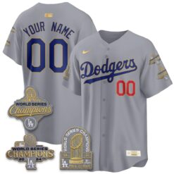 Los Angeles Dodgers Gold Collection Stadium Vapor Limited Custom Jersey - Back to Back 9x Champs - All Stitched by Los Angeles Dodgers