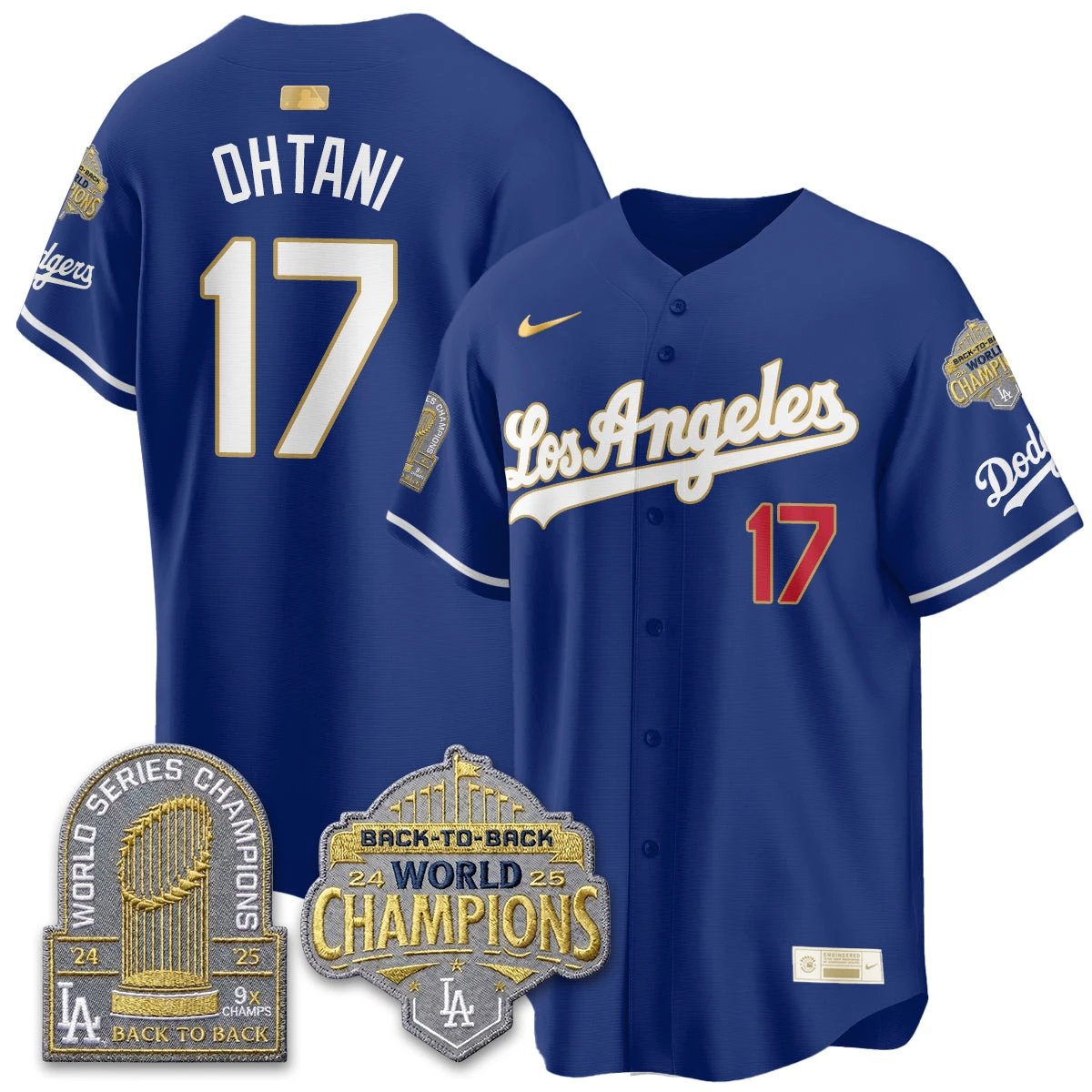 LAD Gold Collection Vapor Limited Jersey - 9x & B2B Champs - All Stitched by Los Angeles Dodgers