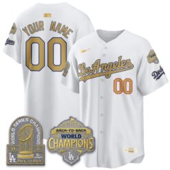 CUSTOM LAD Gold Collection Vapor Limited Jersey - 9x & B2B Champs - All Stitched by Los Angeles Dodgers