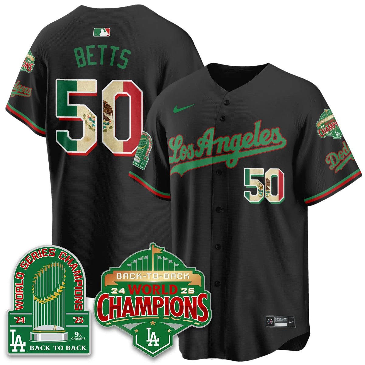 LAD Mexico Vapor Limited Jersey - 9x & B2B Champs - All Stitched by Los Angeles Dodgers