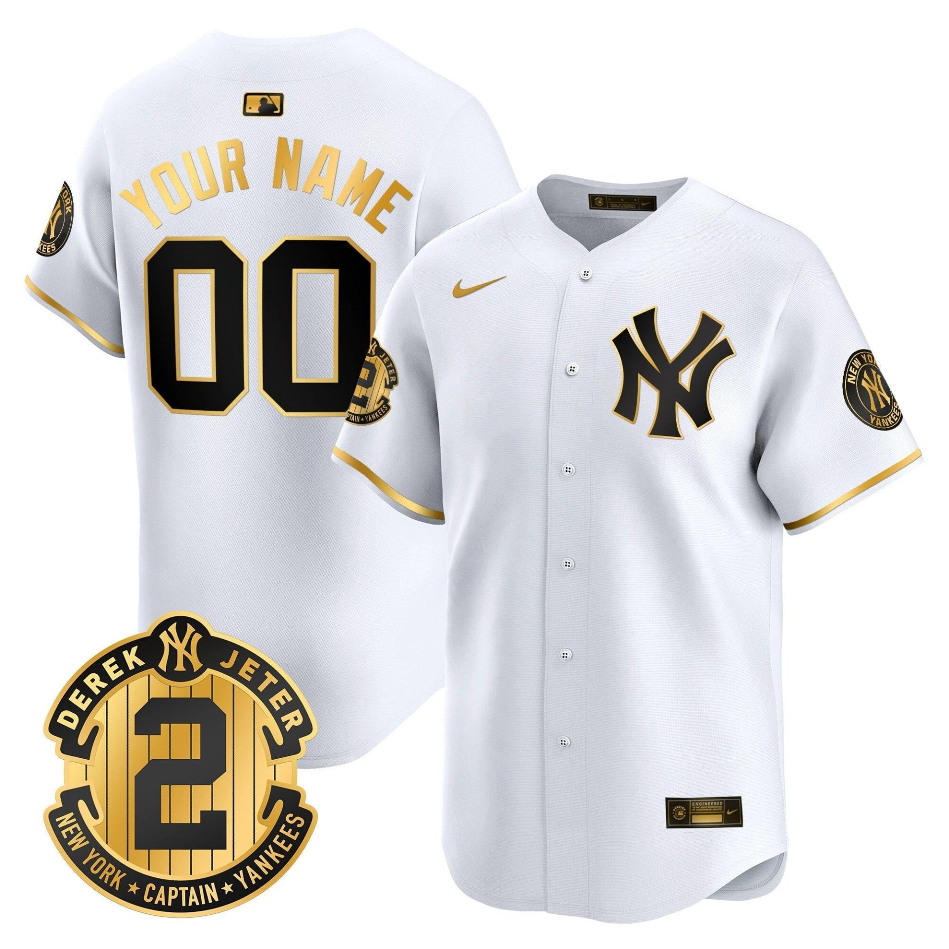 NYY Derek Jeter Patch Vapor Premier Limited Custom Jersey - All Stitched by Digigearus