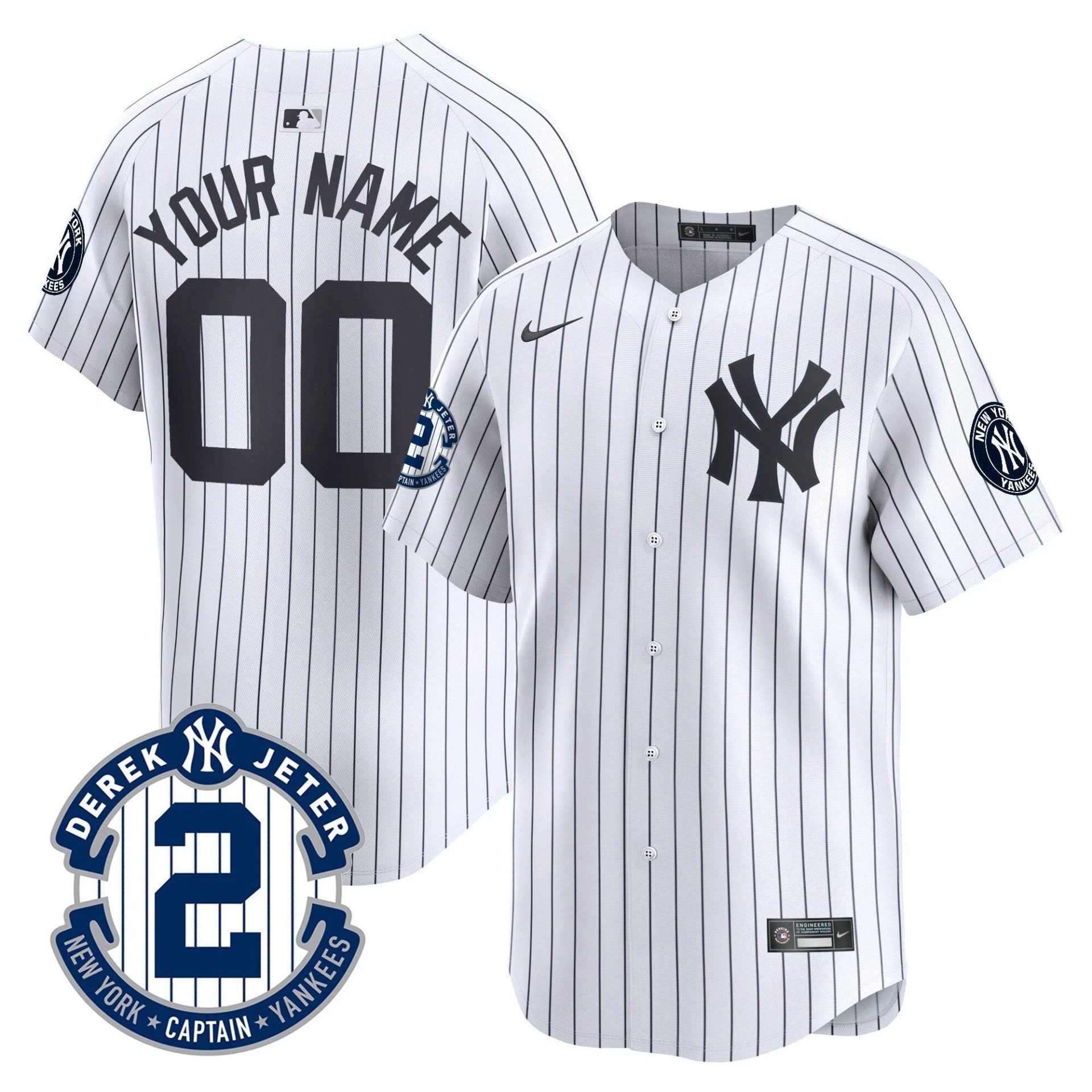 NYY Derek Jeter Patch Vapor Premier Limited Custom Jersey - All Stitched by Digigearus