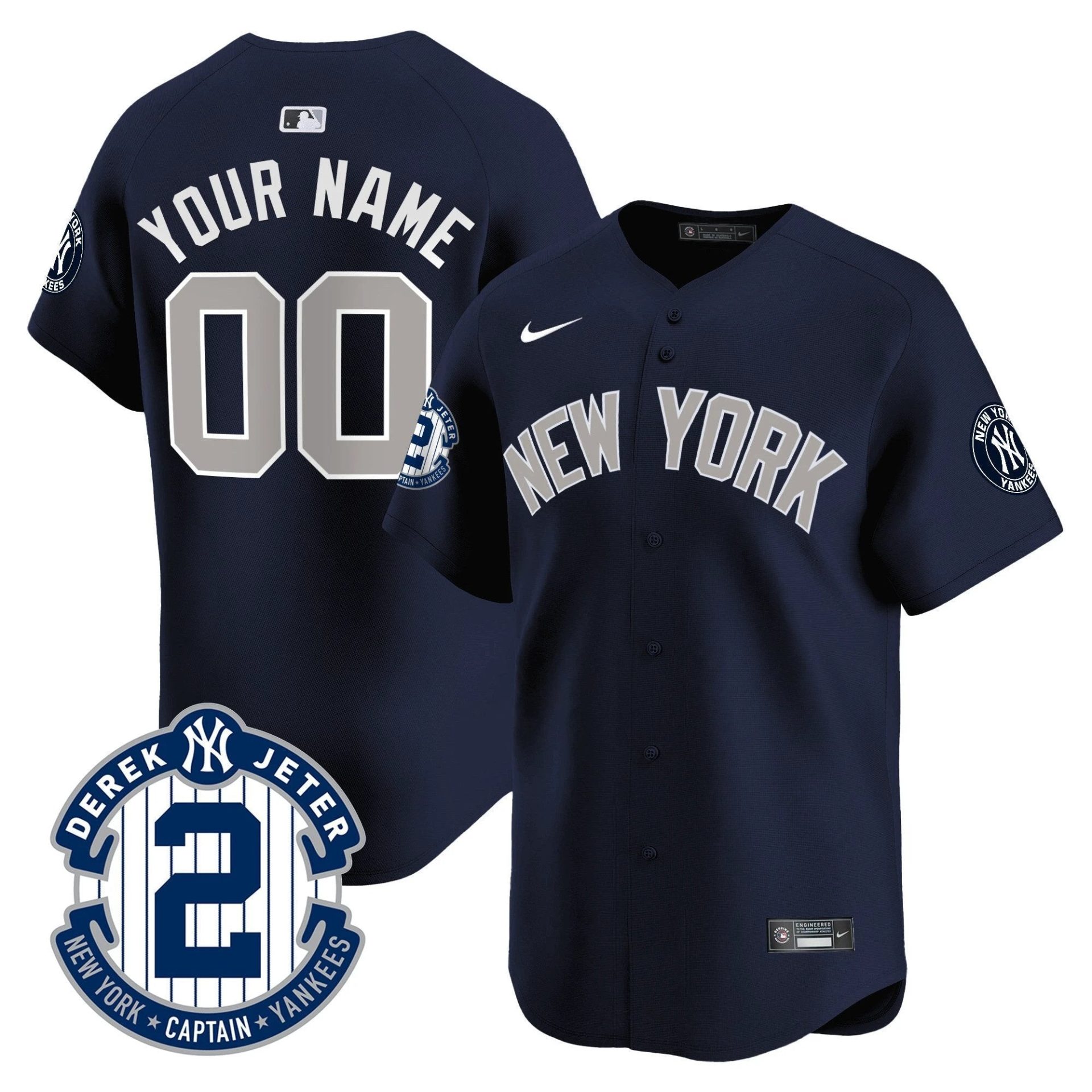 NYY Derek Jeter Patch Vapor Premier Limited Custom Jersey - All Stitched by Digigearus