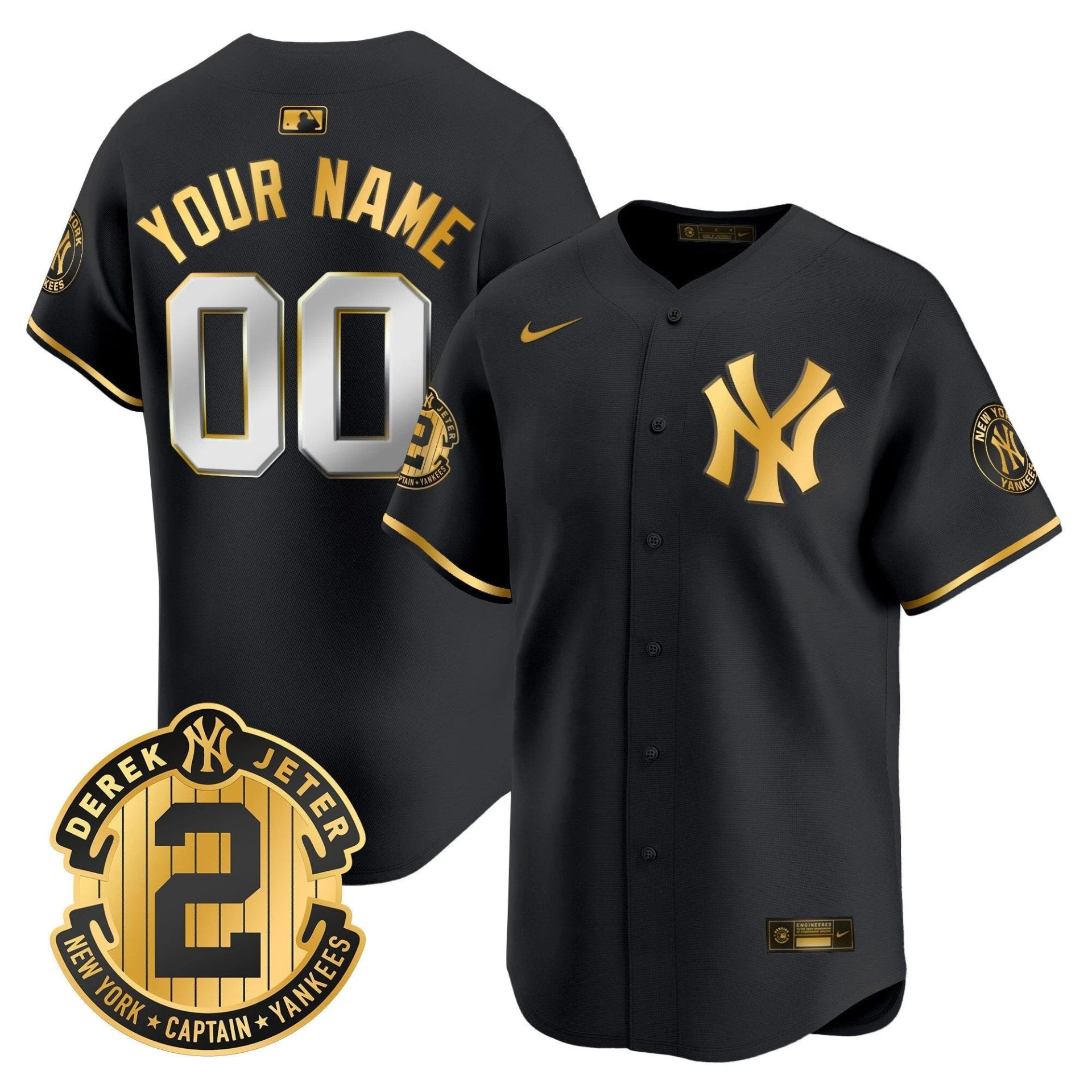 NYY Derek Jeter Patch Vapor Premier Limited Custom Jersey - All Stitched by Digigearus