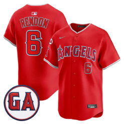 LAA 'Garret Anderson Tribute Patch' Vapor Premier Limited Jersey - All Stitched by Los Angeles Angels