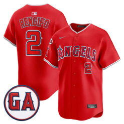 LAA 'Garret Anderson Tribute Patch' Vapor Premier Limited Jersey - All Stitched by Los Angeles Angels